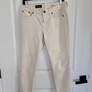Jcrew Womens Toothpick Jean 31 Ankle, Ecru, Beautiful Condition